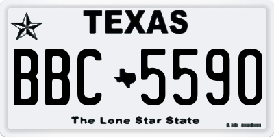 TX license plate BBC5590