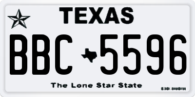 TX license plate BBC5596
