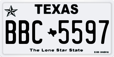 TX license plate BBC5597