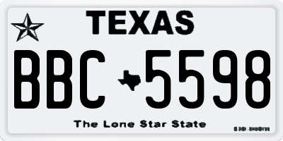 TX license plate BBC5598