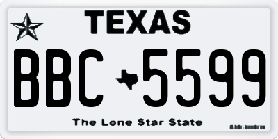 TX license plate BBC5599