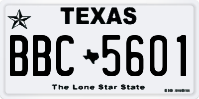 TX license plate BBC5601