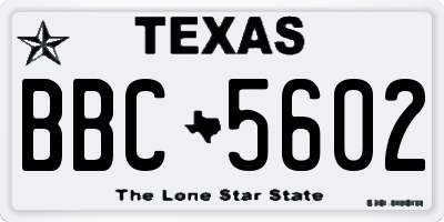 TX license plate BBC5602