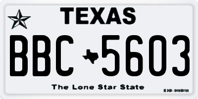 TX license plate BBC5603