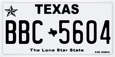 TX license plate BBC5604
