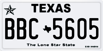 TX license plate BBC5605