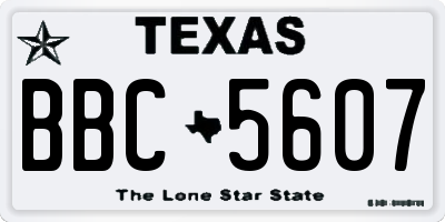 TX license plate BBC5607