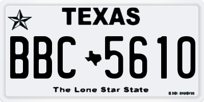 TX license plate BBC5610