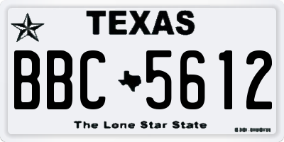 TX license plate BBC5612