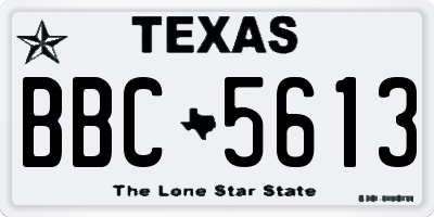 TX license plate BBC5613