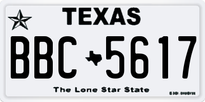 TX license plate BBC5617