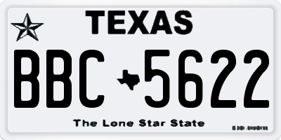 TX license plate BBC5622