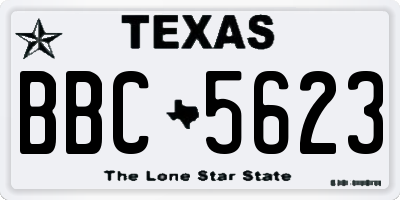 TX license plate BBC5623
