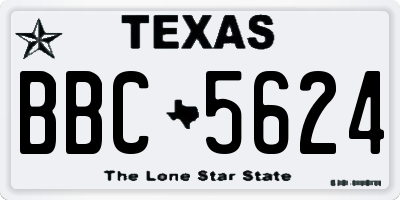 TX license plate BBC5624