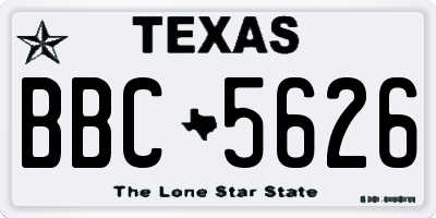 TX license plate BBC5626