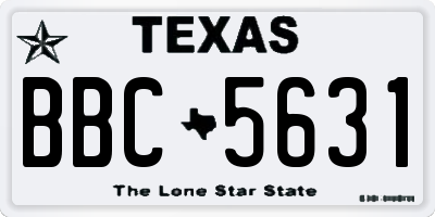 TX license plate BBC5631