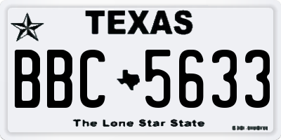 TX license plate BBC5633