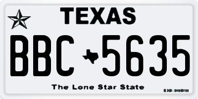 TX license plate BBC5635