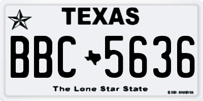 TX license plate BBC5636