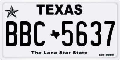 TX license plate BBC5637