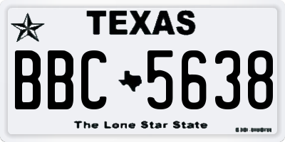 TX license plate BBC5638