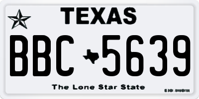 TX license plate BBC5639