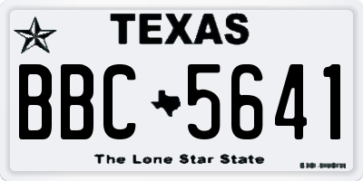 TX license plate BBC5641