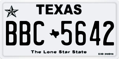 TX license plate BBC5642