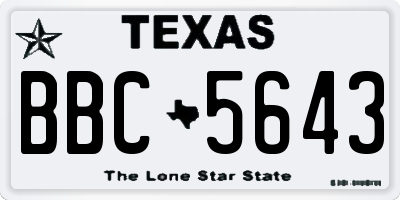 TX license plate BBC5643