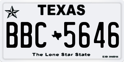 TX license plate BBC5646