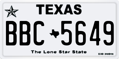 TX license plate BBC5649