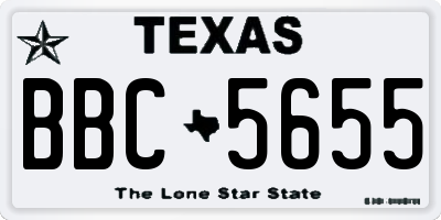 TX license plate BBC5655