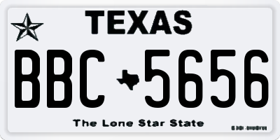 TX license plate BBC5656