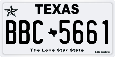 TX license plate BBC5661