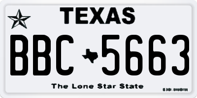 TX license plate BBC5663