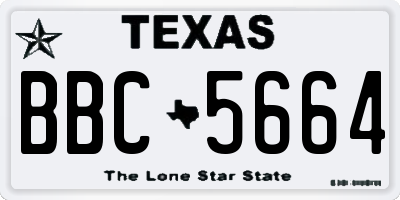 TX license plate BBC5664