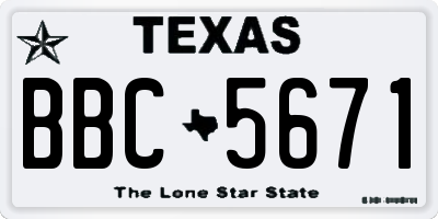 TX license plate BBC5671