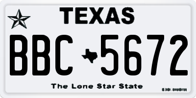 TX license plate BBC5672