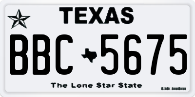 TX license plate BBC5675