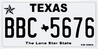 TX license plate BBC5676