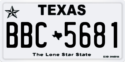 TX license plate BBC5681