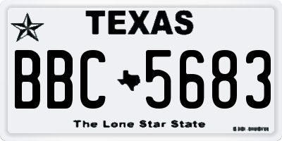 TX license plate BBC5683