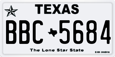 TX license plate BBC5684