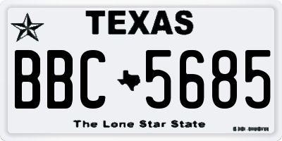 TX license plate BBC5685