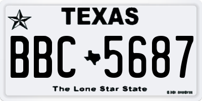 TX license plate BBC5687