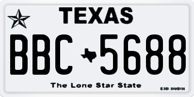 TX license plate BBC5688