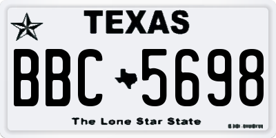 TX license plate BBC5698