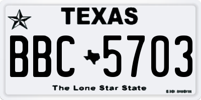 TX license plate BBC5703