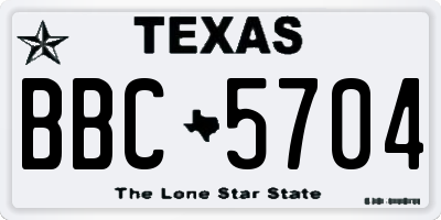 TX license plate BBC5704