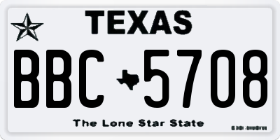TX license plate BBC5708